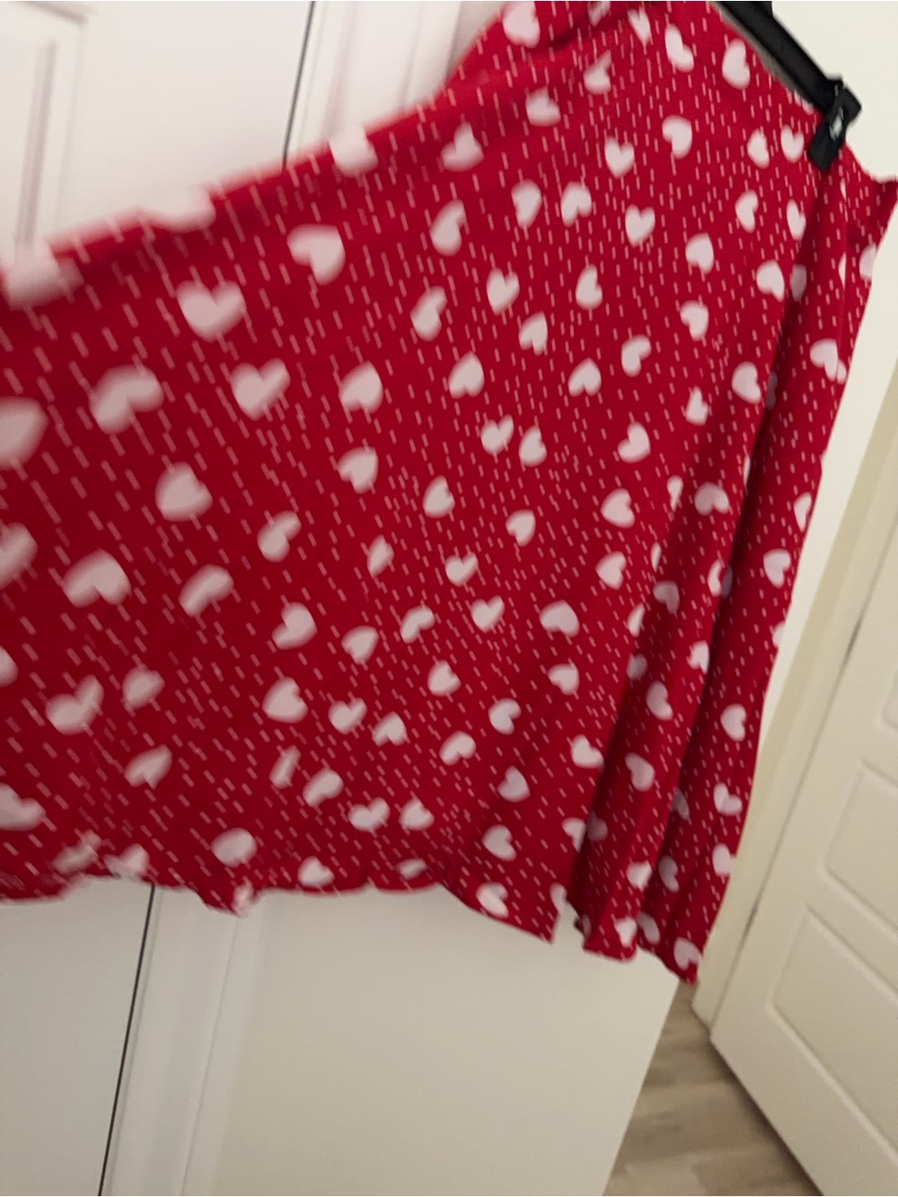Red Heart Print Circle Skirt - Women's Skater Skirt - Picture 4 of 9